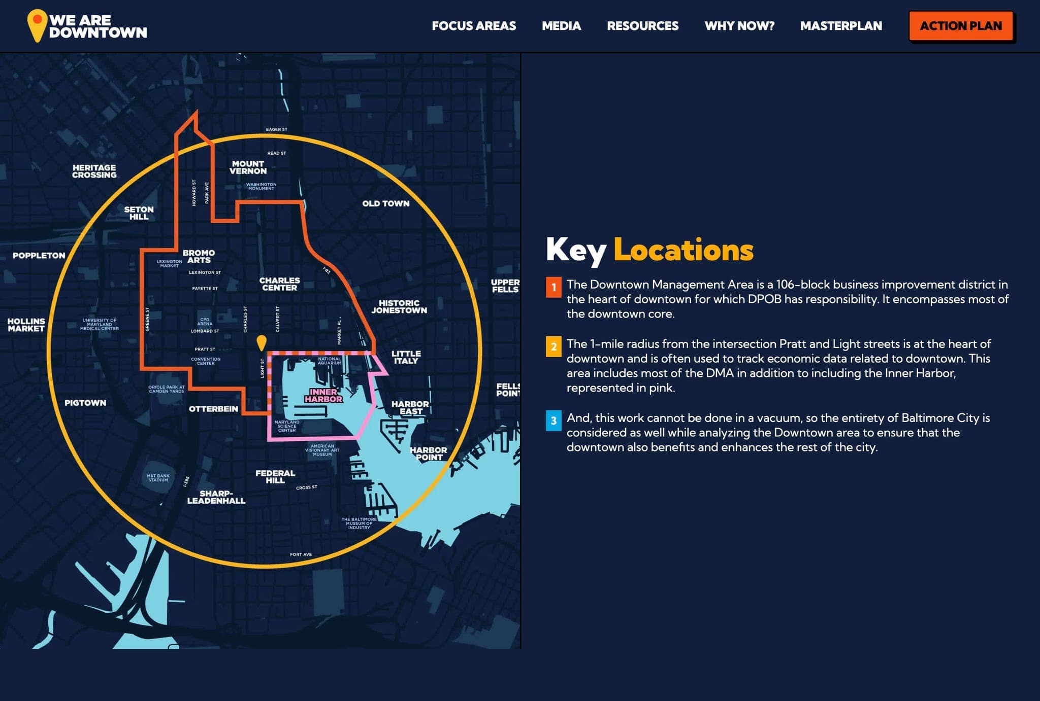 Key locations, mapped for the district